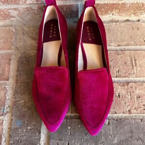 Alex Marie Cambell Raspberry Velvet Flats 5.5